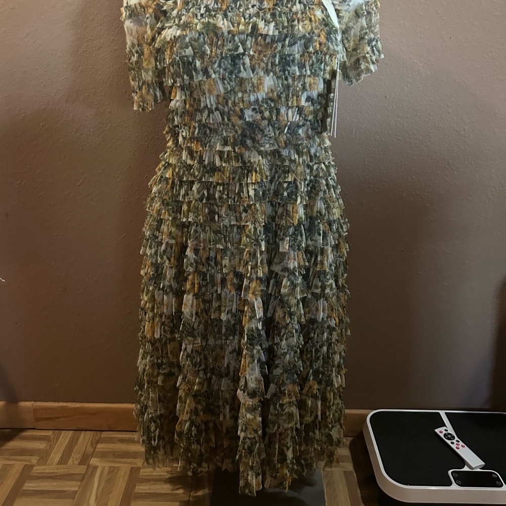 Mac Duggal Multicolor Ruffle Midi Dress - Picture 9 of 9